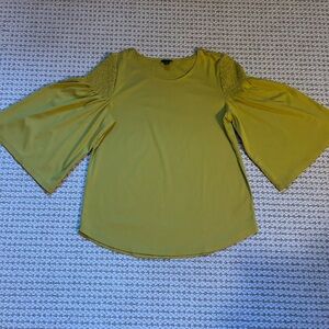 Ann Taylor Mustard Bell Sleeve Blouse